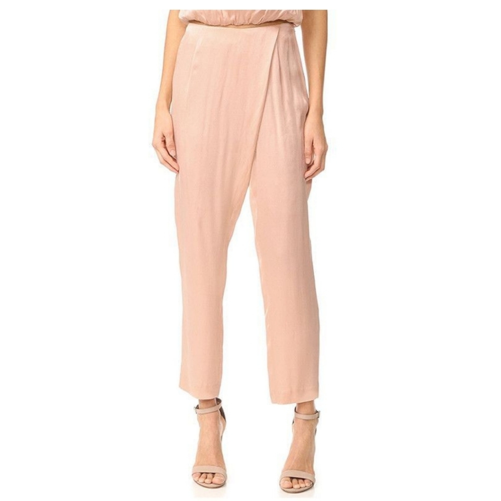 Kendall & Kylie Pink Silk Satin Drape Front